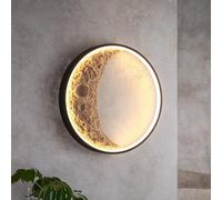 kaixunl Moon Lampe Murale 3D Applique Murale Intérieure, Lampe Lune de Art Déco, Appliques Murales LED Ronde, Lampe Luna À Intensité Variable Pour Salon, Chambre D'enfants, Couloir Hall D'entrée 40cm