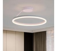 kaixunl Plafonnier Circulaire, Lustre LED Ring, Moderne Et Simple, Blanc À Lumière Chaude Luminaire Plafonniers Idéal pour Salon Salle À Manger Chambre Cuisine Couloir Ou L'entrée Lampe 40cm