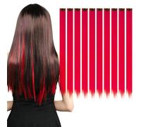 KAIYAYA 10 Brins Extensions de Cheveux ColoréS, Longues SynthéTiques RéSistants Extension Cheveux Naturel Adhesif Postiches Raides Naturel Fille Extensions Capillaires et Enfants