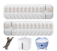 kaiyaya 20 PCS Filtre Fontaine Eau Chat Compatible Catit,Filtres pour Fontaine à Eau Chat avec Système de Triple Filtration avec Résine et Charbon Actif pour 3L Fleurs Fontaine pour Chat