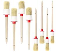 KAIYAYA 8 Pièces Pinceau Rond,20mm/25mm/30mm/35mm Pinceaux Peintures,Brosse à Pochoir en Bois,Pinceau Lasure Bois Exterieur pour Peinture Murale, Meubles, Lasures,Vernis