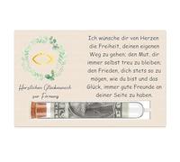 KAIYAYA Cadeau D'Argent, Don D'Argent zur Original en Bois, Carte Mariage Bapteme de CondoléAnces pour Cadeau Souvenir ou DéCoration en Bois Firmung pour Filles et Garçons(Motif Arc-en-ciel)