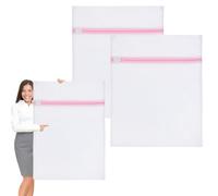 KAIYAYA Filet Linge Machine à Laver,Lot de 2 Filet de lavage 90 x 110 cm,Maille Résistante pour Rideaux,Sac Machine a Laver avec Fermeture Éclair pour Robe Manteau Literie Couverture Drap