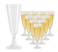 kaiyaya Flûtes à Champagne Transparent 30 Pièces Flute Champagne Plastique Reutilisables, 150 ml Coupe Champagne Plastique pour Mariages, Anniversaires, Fêtes, Camping