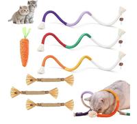 kaiyaya Jouet Chat,Ensemble de 8 Pièces Jouet pour Chat,Jouets pour Chats Peut être Utilisé par Les Chats pour Se Divertir,Herbe à Chat pour Animal Nettoyer Les Dents
