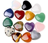 KAIYAYA Set 15 Pierres Cristal en Forme Coeur,Naturelles en Forme de Cœur Pierre précieuses de guérison Gemme en Forme de Cœur pour la méditation,les chakras,le Reiki et l'équilibrage énergétique