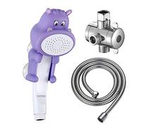 KAIYING Nilpferd Douche pour enfant, pommeau de douche à main pour tout-petits, accessoire de bain pour bébé, pommeau de douche pour enfants avec tuyau et vanne de déviation Violet