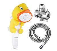 KAIYING Pommeau de douche à main pour enfants, jet d'eau dessin animé, accessoire de bain pour bébé et enfant (I : pommeau de douche (canard) + tuyau + inverseur