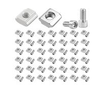 KAIYUEMAOYI 50 écrous En T Coulissants, pour Insertion avec Vis, Accessoires de Quincaillerie, écrous de Rechange Robustes En Métal Fendu pour Projets