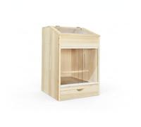 KAIYUEMAOYI Couveuse pour Jeunes Oiseaux avec régulation - Cage Poussin en Bois avec Conception Anti-évasion - pour Petits Oiseaux, Boîte de Base 40x40x60 cm, Double Douille de Lampe