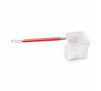 KAIYUEMAOYI Épuisette Aquarium avec Manche Télescopique en Acier Inoxydable, Filet en Nylon à Carrée pour Nettoyage et Transfert Poissons, Blanc, Rouge, Manche Rouge, Filet carré Blanc, Blanc