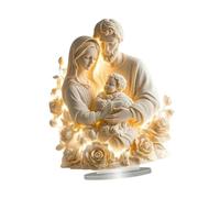 KAIYUEMAOYI Figurine Plate de Jésus, Objet de Collection Religieux Très Détaillé, Finition, pour Salon, Bureau Ou Bibliothèque, Sainte Famille Blanche