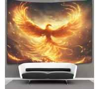 kaiyun 100cmx150cm Tapisserie Feu Phénix Tenture Murale Oiseau divin D'impression 3D Décoration Murale Pour Chambre Dortoir Fête
