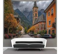kaiyun 150cmx200cm Tapisserie Magnifique ville autrichienne Tenture Murale D'impression 3D Décoration Murale Pour Chambre Dortoir Fête
