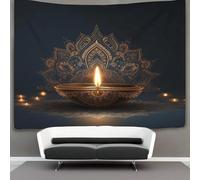kaiyun 180cmx230cm Tapisserie Images de vœux de Diwali Tenture Murale D'impression 3D Décoration Murale Pour Chambre Dortoir Fête