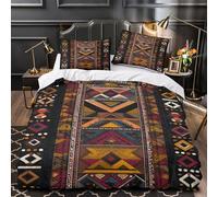 kaiyun 3D Imprimé Africain géométrique Motifs Super Douce Ensemble De Literie en Microfibre 3 Pièces Housse De Couette Décoration Super King(260x220cm)