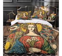 kaiyun 3D Imprimé Déesse Super Douce Ensemble De Literie en Microfibre 3 Pièces Housse De Couette Décoration Super King（260x220cm）