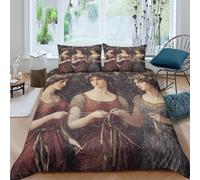 kaiyun 3D Imprimé Religion Grecque Antique Mythologie- Déesse of Fate Super Douce Ensemble De Literie en Microfibre 3 Pièces Housse De Couette Décoration Double（200x200cm）