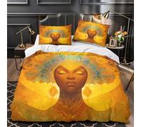 kaiyun 3D Imprimé Soleil Déesse Super Douce Ensemble De Literie en Microfibre 3 Pièces Housse De Couette Décoration Super King（260x220cm）