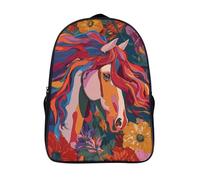 kaiyun A Blanc Horse Sac À Dos Enfants - Garçons Filles Modern Pop Style artistique Illustration Cartable Scolaire Adolescents Bon Pour L'école Et Les Voyages 16 inch