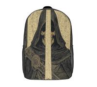 kaiyun A Golden Crâne Holding A Huge Sword Sac À Dos Cartable BackpacK Scolaire Enfants Portable Léger Et Design Respirant Unisexe 17inch College Pack