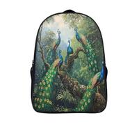 kaiyun A Group of Paons Sacs À Dos Adolescents,Design Respirant Cartable Assis sur un arbre,Sac À Dos Enfant Pour Ecole,Garçon,Fille,Primaire 16 inch