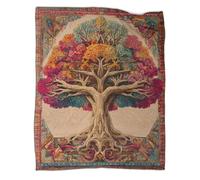 kaiyun A Vibrant and Energetic Arbre de Vie, Couverture De Canapé,Édredon Mignonne avec Motif Personnalisée 80x90inch(200x230cm)