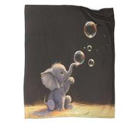 kaiyun Adorable bébé éléphant - Couverture Chaude Polyvalente pour Canapés,Style Dessin animé fantaisiste Édredon De Lit De Voyage Douce Et,60x80inch(150x200cm)