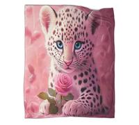 kaiyun Adorable bébé léopard Couverture Imprimée en 3D Style d'art numérique Édredon en Peluche Douce pour Lits Et Canapés De Vacances,40x50inch(100x130cm)