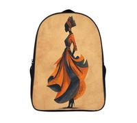 kaiyun Africaine Femme Danse with Headscarf Sac À Dos Enfant Fille Garçons Adolescents Primaire Avec Boucle De Réglage Cartables Scolaires 16 inch