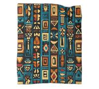 kaiyun African Motifs Tribaux 3D Literie Formes géométriques Couverture De Lit en Peluche Imprimée Numérique pour Garçons Et Filles 80x90inch(200x230cm)