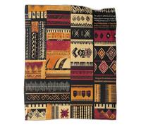 kaiyun African Motifs Tribaux Impression 3D Symboles Tribaux Couvre-lit Conçu Doux Et Chaud en Flanelle Couverture Pelucheuse 70x80inch(180x200cm)