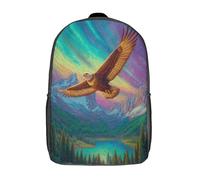 kaiyun Aigle Above The Forest Cartable Symbolisant la liberté, la force et la sagesse Imprimé 3D Sac À Dos Pour Ordinateur Portable Unisexe Pour Enfants/étudiants/Adultes 17inch