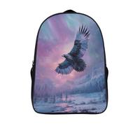 kaiyun Aigle géant en vol Sac À Dos Enfant Fille Altai Mountains Aurores boréales Garçons Adolescents Primaire Avec Boucle De Réglage Cartables Scolaires 16 inch