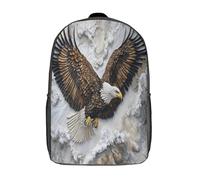 kaiyun Aigle Sac À Dos Enfant Garçon Et Fille Cartable,Arrière-plan vagues De Sac Dos De Grande Capacité Les Bon Pour L'école Et Les Voyages 17inch