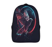 kaiyun Aigle Vol in Solar Eclipse Cartable À Dos Enfant École Fille Garçon Collége Sac De Voyage Sketch Style artistique Léger Sac D'école Scolaires 16 inch