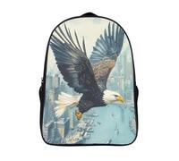 kaiyun Aigle Vol Sac À Dos Architecture urbaine Voituretable Scolaire Boucle De Réglage Sac A Dos Filles Garçons Pour Enfants Mignon Sac Scolaire 16 inch