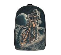 kaiyun Alien Moto Voituretable Lune Imprimé 3D Sac À Dos Pour Ordinateur Portable Unisexe Pour Enfants/étudiants/Adultes 17inch