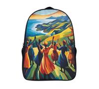 kaiyun Amis dansant autour d'un tambour Cercle Sacs À Dos Adolescents,Design Respirant Cartable Vue du mont Malin,Sac À Dos Enfant Pour Ecole,Garçon,Fille,Primaire 16 inch