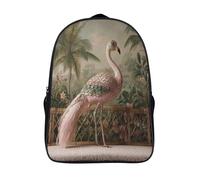 kaiyun An Exotic Bird Perched on A Blanc Rattan Sofa Cartable À Dos Enfant École Fille Garçon Collége Sac De Voyage Léger Sac D'école Scolaires 39x29x16cm