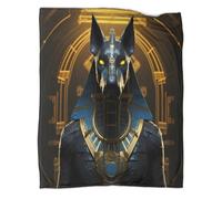 kaiyun Ancien Dieu Impression 3D Style divinité égyptienne Couvre-lit Conçu Doux Et Chaud en Flanelle Couverture Pelucheuse 40x50inch(100x130cm)