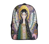 kaiyun Ange ailé entouré de fleurs et d'un halo doré Sacs À Dos Adolescents,Design Respirant Cartable,Sac À Dos Enfant Pour Ecole,Garçon,Fille,Primaire 16 inch