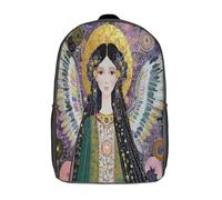 kaiyun Ange ailé entouré de fleurs et d'un halo doré Sacs À Dos Pour Étudiant,Mignonne Décontracté Pour Garçons Filles Cartable Scolaire 17inch