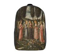 kaiyun Ange debout dans un jardin- Style Renaissance Décontractée Sac À Dos Enfants Cartables Fille Garçons Sac D'école Pour Scolaire Ou Voyage 17inch