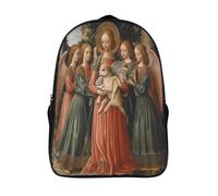 kaiyun Ange sacré tenant une femelle Shiba Inu Sac À Dos Cartable Peinture médiévale Style BackpacK Scolaire Enfants Portable Léger Et Design Respirant Unisexe 16 inch College Pack