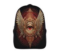 kaiyun Ange Troisième œil Sac À Dos,Sac Scolaire Enfant Ado Camping,Voyage Cartable Scolaire,Rouge Sacs Scolaires,16 inch