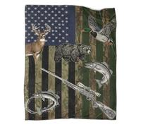 kaiyun Animaux de Chasse - Couverture Chaude Polyvalente pour Canapés,Style Illustration animalière Édredon De Lit De Voyage Douce Et,40x50inch(100x130cm)