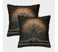 kaiyun Arbre des âmes Housses De Coussin - Chambre À Coucher Décoratives pour Canapés,Lits,chaises,Salons,Voitures,Livré avec Fermeture Éclair Invisible 50x50cm Paquet De 2