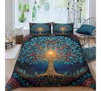 kaiyun Arbre of Life Ensemble De Literie en Microfibre Motif Housse De Couette Et Taies d'oreiller Imprimées en 3D pour Enfants King(220x240cm)