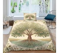 kaiyun Arbre of Life Parure De Lit De en Microfibre Ensemble De Housse De Couette Imprimé 3D Taie d'oreiller, pour Adultes Enfants Filles Garçon Single(135x200cm)